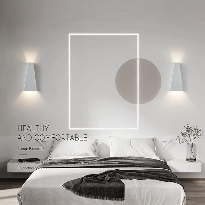 Modern Wall Light LED Sconce Up Down Metal Wall Spot Lamp, Indoor Lighting Fixtures Bedside Night Lamps for Living Room Bedroom Hallway Home Decorative Wall Wash Lights (Color : White-3000K)