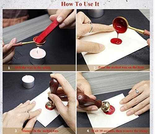 Phoenix Wax Seal Stamp Rosewood Handle Set Christmas Invitations Package Sealing Stamp Vintage Bird Wax Seal Stamp Set