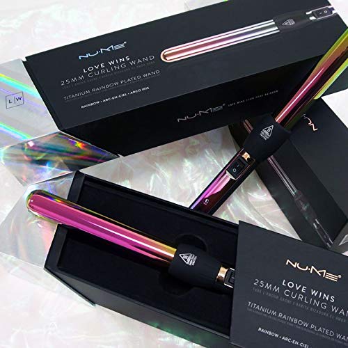 NuMe Love Wins Curling Wand, 1.25" Titanium Barrel, Far Infrared Heat Technology, Negative Ion Conditioning Technology, Includes Heat-resistant Styling Glove