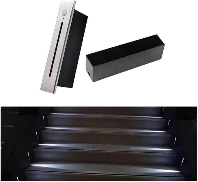 Recessed LED Step Lights Stair Light Indoor, 90-265V 3W Not Waterproof for Stairs/Decks/Steps/Door Side/Hallway/Doorway/Paths Lighting 1PCS-6000K Brushed Silver