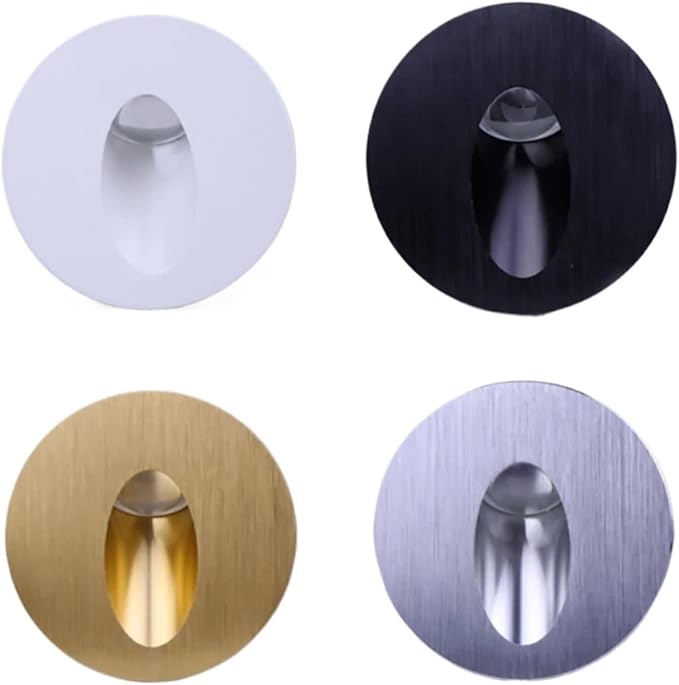 Wall Sconce Lamps Embedded with Mounting Box Round Nightlight for Stair Step Corridor Balcony Luminaire AC85-265V/DC12V(Warm(2700-3500K),1W AC85-265V)