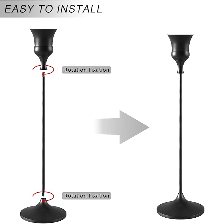 Candlestick Holders Black, 12 Packs Taper Candle Holder for Candlesticks, Candle Sticks Holder Decor for Home Decor