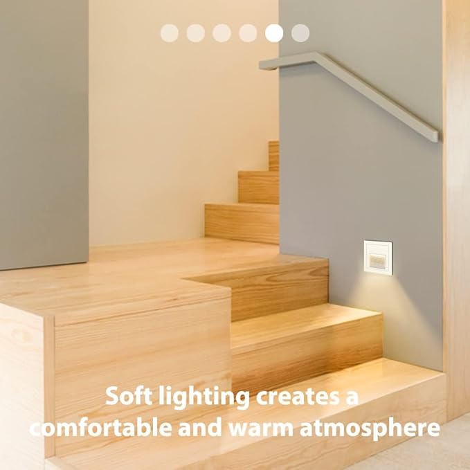 120V Indoor Outdoor Step Lights, Indoor LED Stair Lights Warm White 3000K, Waterproof Recessed Wall Lights for Stair, Bedroom, Kitchen, Balcony, Hallway, Aluminum, 8Pack