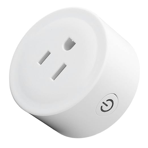 10A WiFi Smart Socket and Receptacle Compatible with Google Home - 3 Hole Mini Smart Plug with Timer and Schedule Function - PC ABS Fireproof Material with Overload and Protection