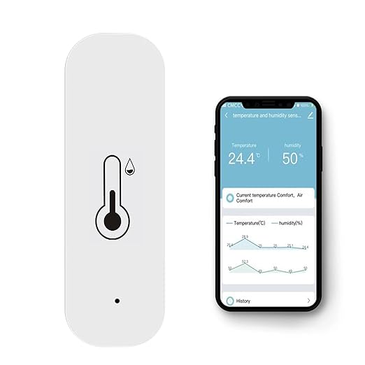Wi-Fi Smart Thermometer Hygrometer, Digital Mini Indoor Temperature and Humidity Sensor, Room Temperature Humidity Sensor App Remote Control for Greenhouse Cellar,Compatible Alexa/Google Home