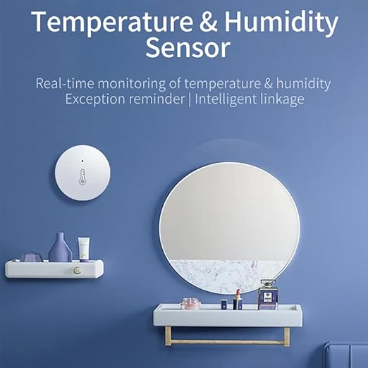 Haozee Zigbee Temperature and Humidity Sensor, Pack of 3, ZigBee Hub Required, for Remote Monitoring and Home Automation, Compatible with Home Assistant Zigbee2mqtt