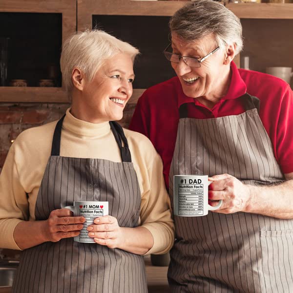Breezy Valley Best Mom Dad Gift Set, Mom and Dad Coffee Mugs, Fathers Mothers Day Gifts for Parents Birthday Gifts from daughter Son, Anniversary Present for Parents