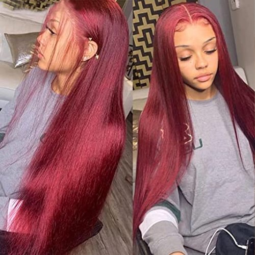 99j Burgundy human hair Straight Hair 26 INCH 8A Brazilian Virgin Hair 99j Burgundy Straight Hair Weaves Bundle Free Part Red Wine Color 100% Unprocessed Human Hair Weft Weaves