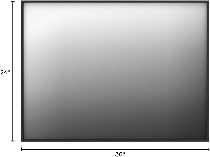 24x36 Inch Black Bathroom Mirror for Wall, Aluminum Frame Rectangle Rectangular Vanity Mirror, Modern Large for Bedroom, Living Room, Horizontal or Vertical