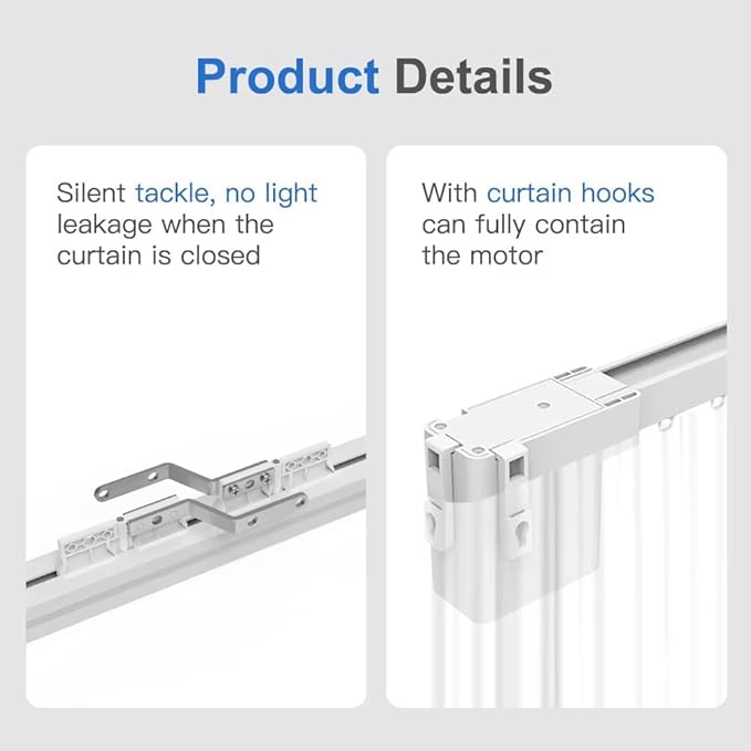 Mini 5-Wire Motorized Curtain Track Kit, 1.8N Mini Automatic Curtain Opener with Remote, Pre-Assembled Hardwired Electric Curtains for Home Office (3.0 meters (118.1 inches))