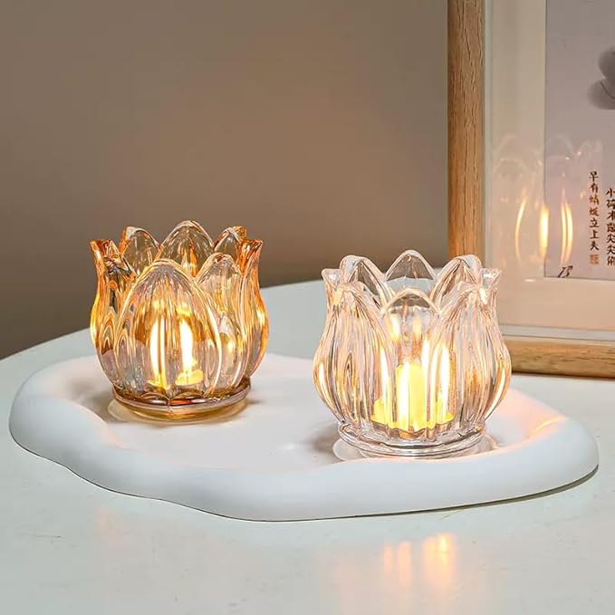 GOLDEAL 6Pcs Gold Votive Candle Holders, Thick Glass Tea Light Candle Holder Bulk, Tealight Candle Jars for Wedding Table Decor, Party Supplies, Bridal Shower Decorations, Centerpieces for Tables
