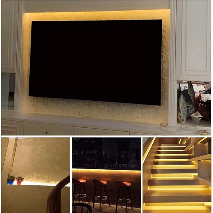 LED Under Cabinet LED Strip Motion Sensor,78.74inch,Indoor Battery Powered Bed Stairs Wardrobe Lamp Tape, Waterproof 5V LED Closet Smart Night Strip Light (2M, Cold White)