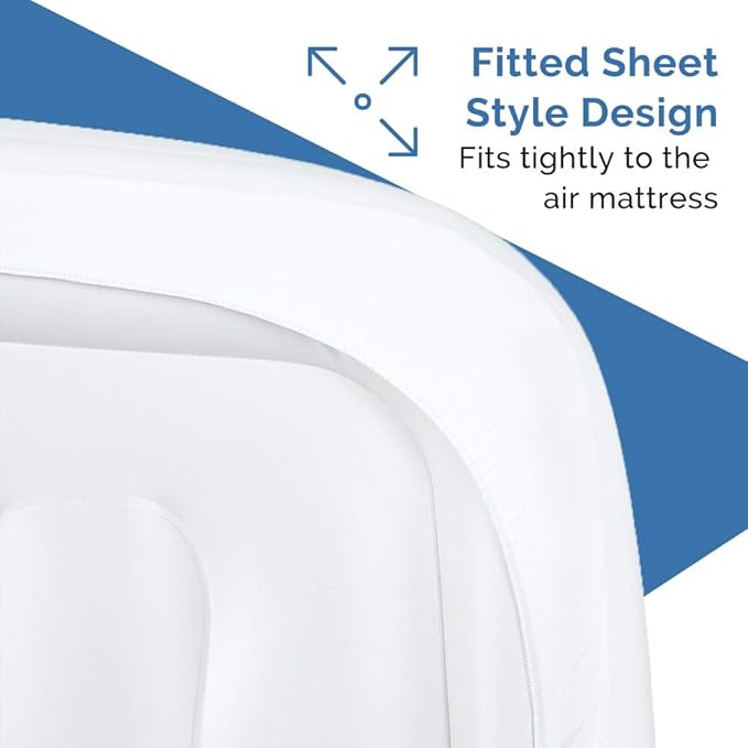 Bedecor Fitted Sheet for Air Mattress Inflate Without Disassembly Convenient & Firm Deep up to 21" White -Twin