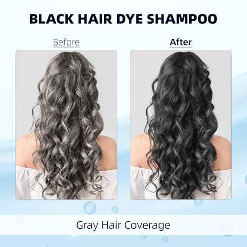 Ivnil Black Hair Dye Shampoo 3 in 1 Color Shampoo for Women & Men for Gray Hair Coverage for Instant Champu Para Canas