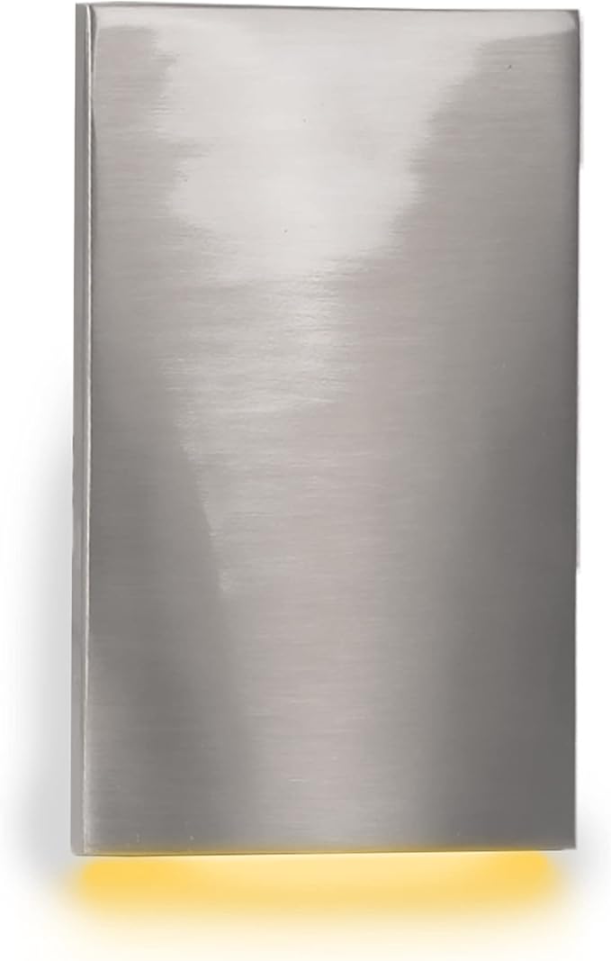 WAC Landscape Lighting, LEDme 120V LED Vertical Scoop Indoor and Outdoor Step and Wall Light 3000K Built-in LED in Brushed Nickel