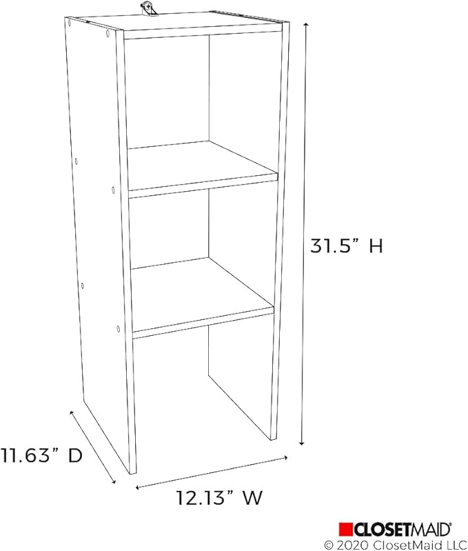 ClosetMaid 8953 Stackable Vertical Organizer, 31.5" H x 12.01" W x 11.61" D, White
