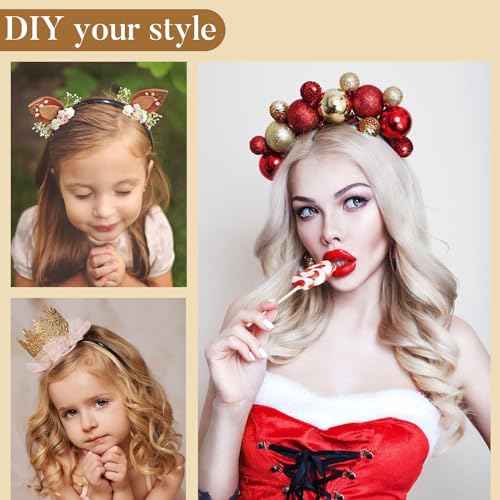 Plastic Thin Skinny Headbands - Headbands for Women - Plain Headband for Girls DIY - Hair Bands Teeth Comb Headband Halloween Comb - Black