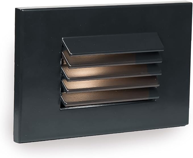 WAC Landscape Lighting, LEDme 120V LED Horizontal Louvered Indoor and Outdoor Step and Wall Light 3000K Built-in LED in Black