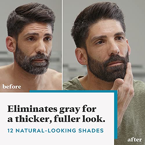 Just For Men Mustache & Beard, Beard Dye for Men with Brush Included, With Keratin Biotin Aloe and Coconut Oil for Healthy Facial Hair - Dark Brown, M-45, Pack of 1 (Packaging May Vary)