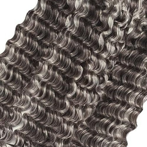 Giginger Bundles Human Hair P4/GREY 20 22 24 inch Deep Wave Human Hair Bundles Highlight Chocolate Grey Unprocessed Quick Weave Soft Sewn In Hair Extensions for Black Women