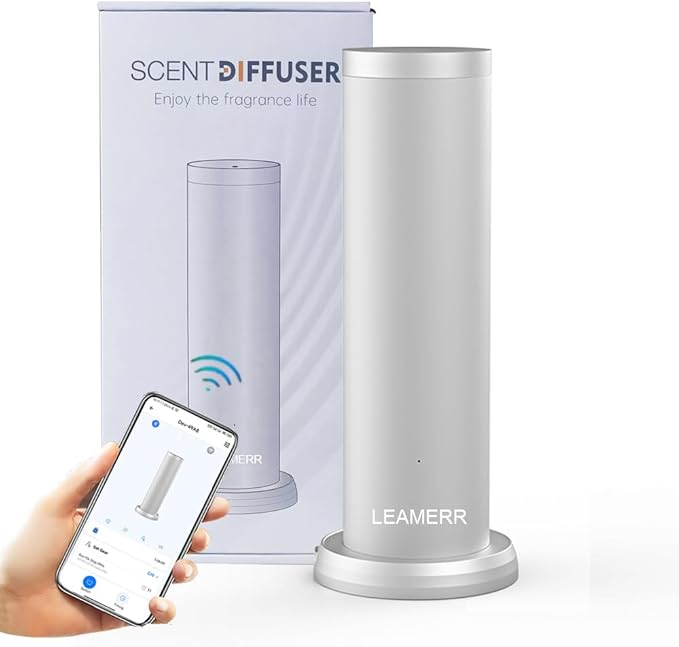Smart Scent Diffuser Machine for Home, Bluetooth/WiFi Waterless Essential Oil Diffuser for Oils,Super Quiet Work Cold Air Technology Aromatherapy Diffuser for Large Room, Office, Shops, Gym