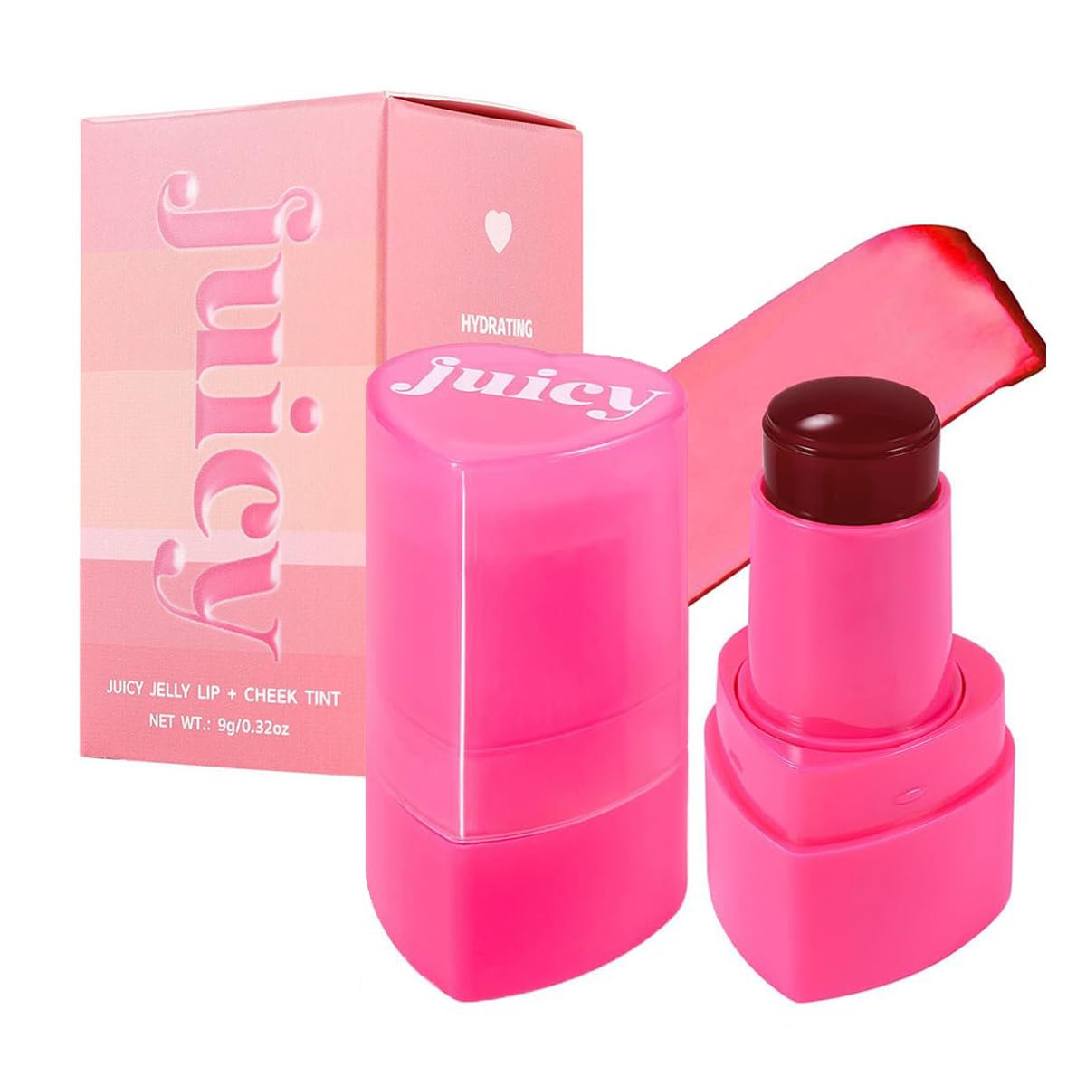 Cooling Water Jelly Tint Stickï¼Multi-Use Juicy Love Blush, 3-In-1cheek Blush & Eyeshadow & Lip Tinted Long-Lasting Moisture Stickï¼Bouncy Jelly Textureï¼Creates A Moist Watercolor Effect (#07, 0.32oz)