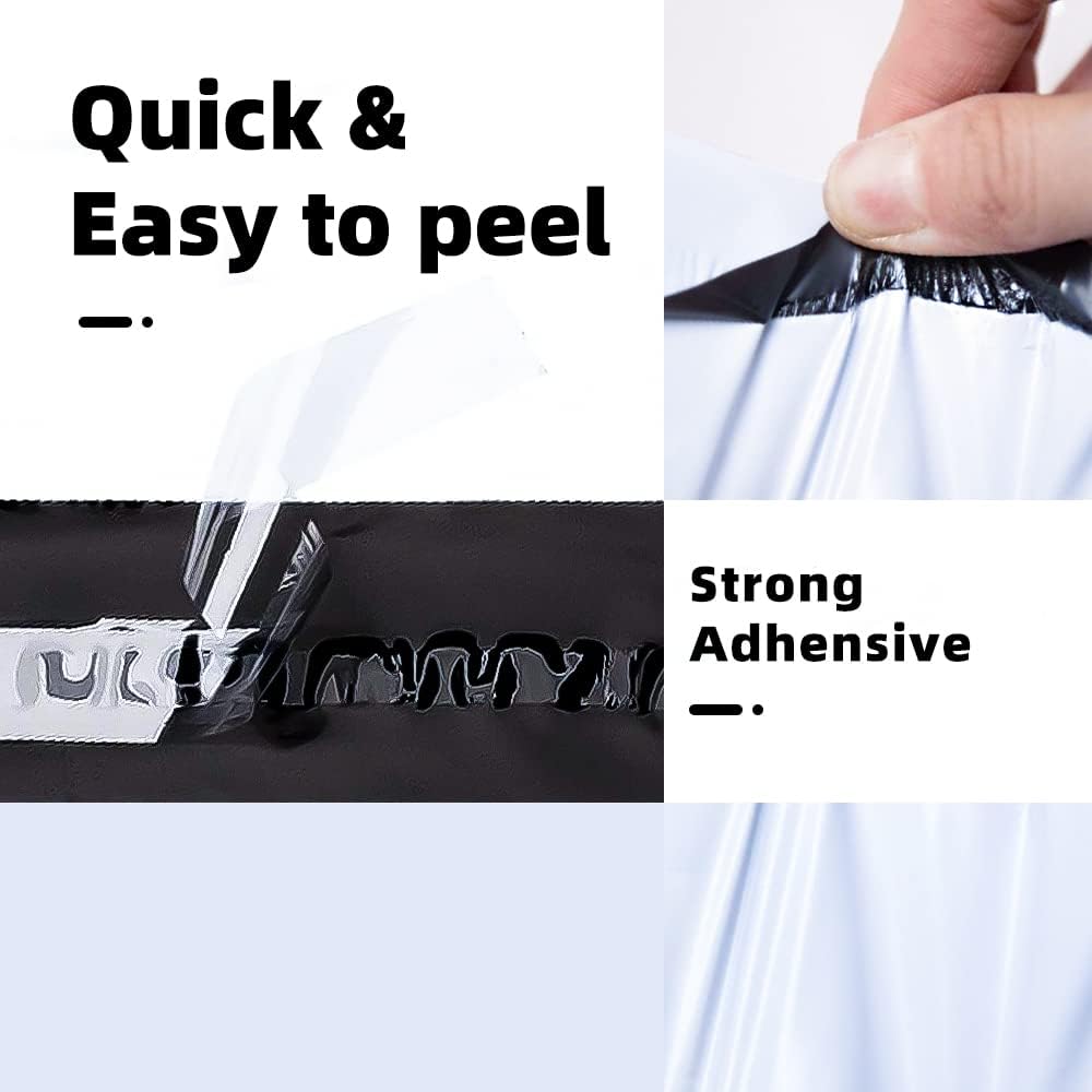 POLYSELLS 200 Pack 10x13 Inch Poly Mailers Shipping Envelopes, Strong Adhesive Sealing, Waterproof, and Tear-resistant Postal Mailing Bags for Clothing, Books, and Accessories White