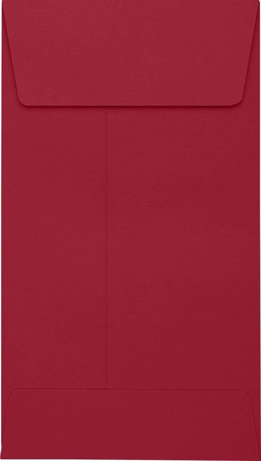 LUXPaper #5 1/2 Coin Envelopes | Peel & Press | 3 1/8" x 5 1/2" | Garnet Red | 80lb. Text | 1,000 Qty