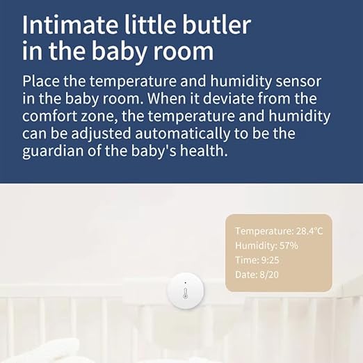 Haozee Zigbee Temperature and Humidity Sensor, Zigbee hub Required, for Remote Monitoring and Home Automation, Compatible with Home Assistant,SmartThings, Hubitat