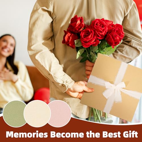 Vienrose 10 x 10 Inch Scrapbook Album Gift Set, Linen Hardcover Photo Book with 40 White Pages, DIY Memory Book Kit with Accessories for Wedding, Baby Shower, Travel, Christmas (LightGreen, 20 Sheets)