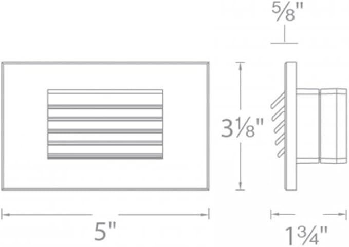 WAC Landscape Lighting, LEDme 120V LED Horizontal Louvered Indoor and Outdoor Step and Wall Light 3000K Built-in LED in Bronze