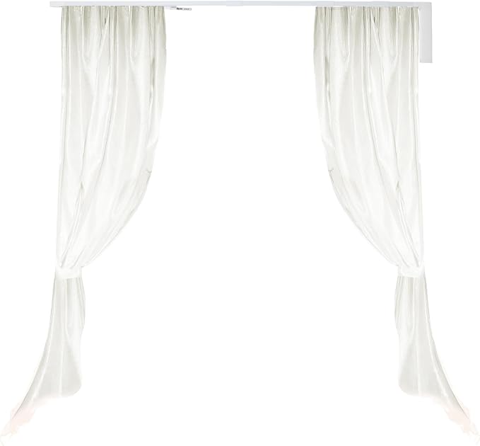 Smart Curtains System, Motorized Curtain Track 47-244 inch Adjustable Length, Motorized Rod with Remote Control, Ceiling and Wall Mount, Automated Curtain Track System (85-126in)