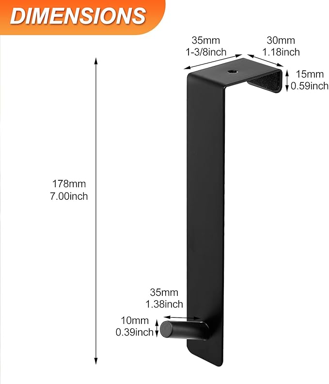 ARTOYS Over-The-Door Hooks, 4-Pack Black - No Drill Stainless Steel Hanger for Towels & Coats, Holds 50 lbs, Fits Standard 1-3/8" (35mm) Doors
