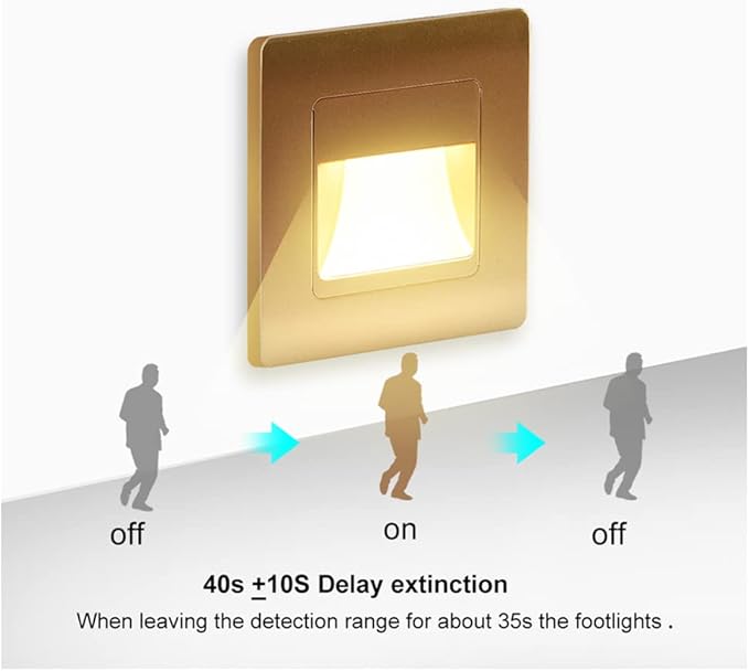 LED Wall Lamp PIR Motion Sensor Stair Case Light AC85-265V Recessed Step Lamp Corridor Lighting Indoor Wall Lighting Silver