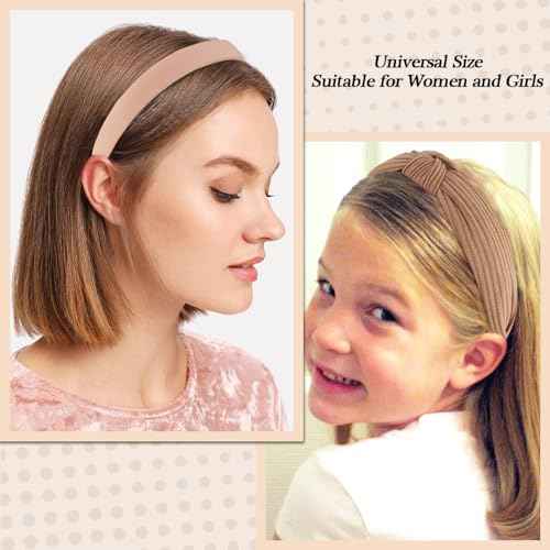 AHONEY 7 Pack Headbands for Women Girls Headbands Trendy Non Slip Hairbands Fashion Hair Accessories Multi-style Headband Pack Diademas Para Mujer (Neutral)