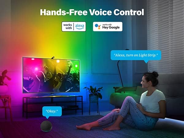 Sengled Envisual TV Led Lights(TV Sync Suppoorts Off-line), TV LED Backlights with Camera for 40-45 inch TVS, Smart Ambient WiFi RGB Lights, Works with Alexa & Google Assistant, App Control, Vision G2
