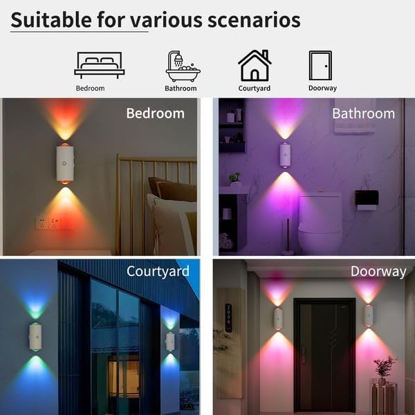 Rechargeable LED Wall Lamp Magnetic Motion Sensor Dimmable Stick on Night Light for Bedroom Closet Under Cabinet Lighting (2, Black)