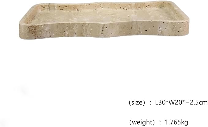 Modern Style Marble Tray Organizer - Modern Stone Decoration for Living Room, Dining Table, Office - Stylish Key and Jewelry Holder(Beige11)