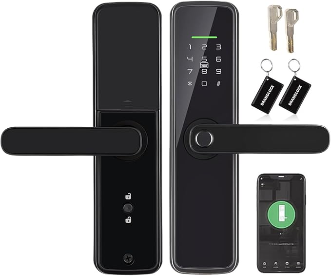 Sophies Fingerprint Door Lock Smart Deadbolt Keyless Entry Electronic Digital Keypad with Biometric Fingerprint, Tuya App Remote Control WiFi Locks for Front Door