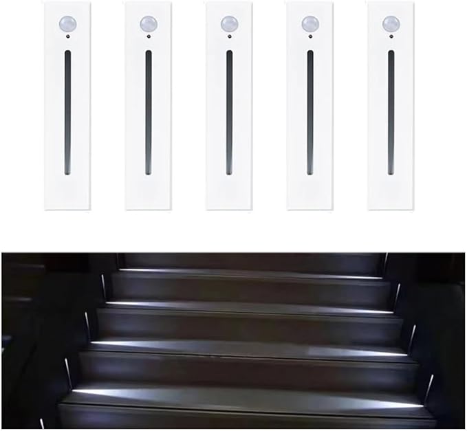 5Pcs Motion Sensor Stair Lights Embedded LED Step Lights, 3W AC85-265V Waterproof Recessed Light Fixtures for House/Wall Cavity/Hallway/Stair/Corner/Decks 3000K Sand White