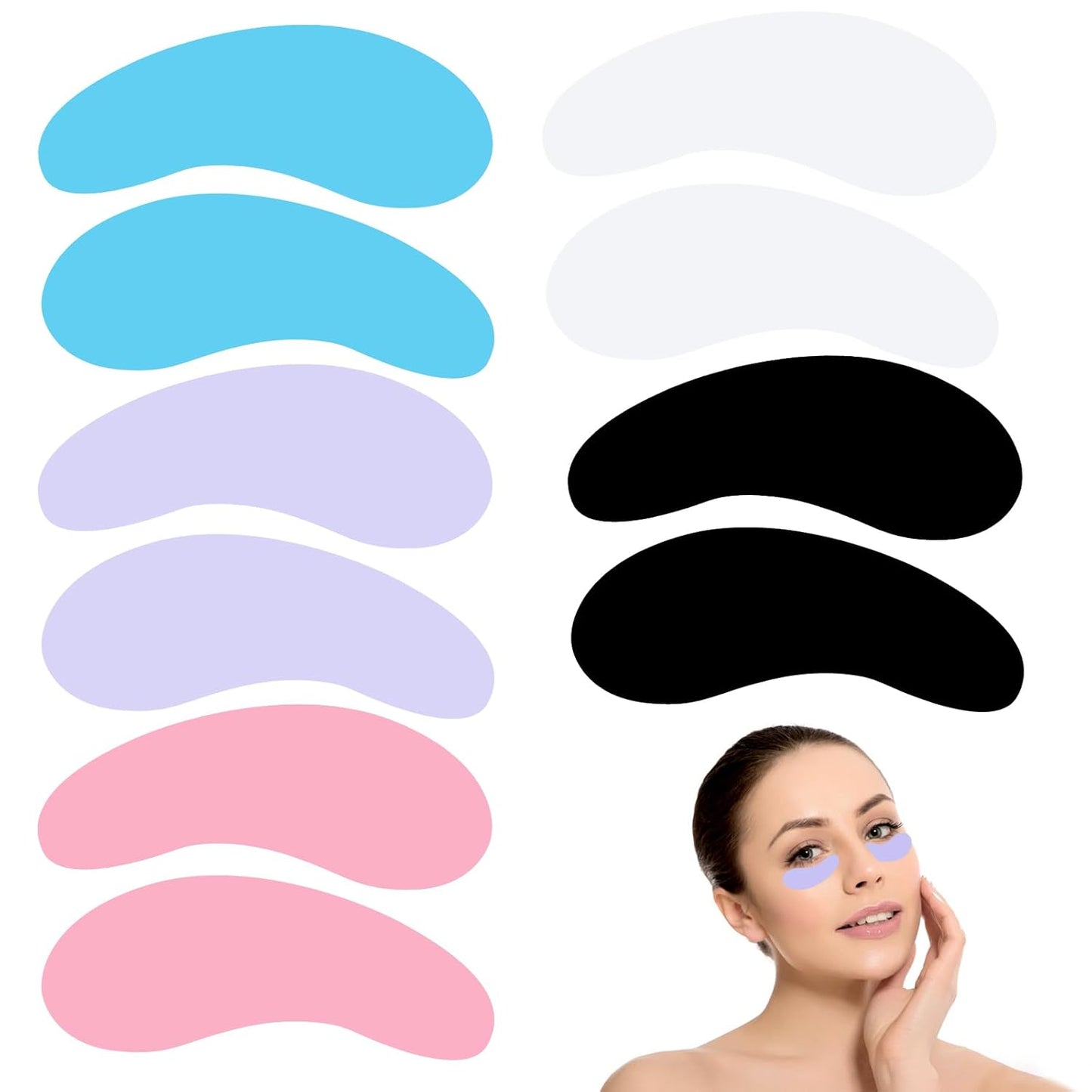5Pairs Reusable Under Eye Patches,Reusable Eye Gel Pads,Under Eye Patches Reusable with Skincare Effects for Eyes, Reduces Wrinkles and Fine Lines