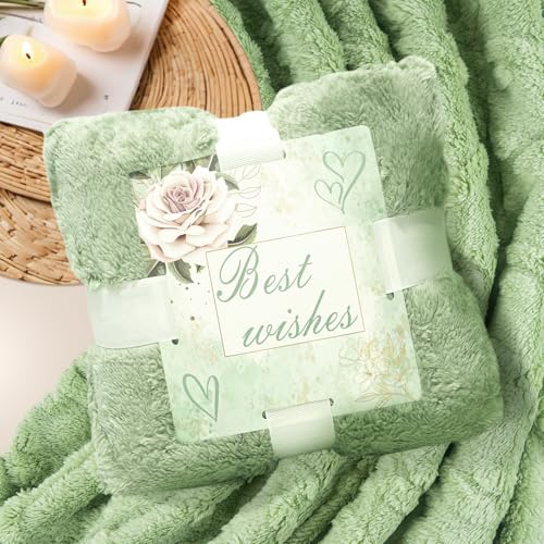 Women's Self Care Gift Basket with Luxury Flannel Blanket & Rose Scented Spa Set - Relaxing Birthday Gifts for Women, Get Well Soon Present for Her, Mother's Day Gift for Mom, Wife, Girlfriend