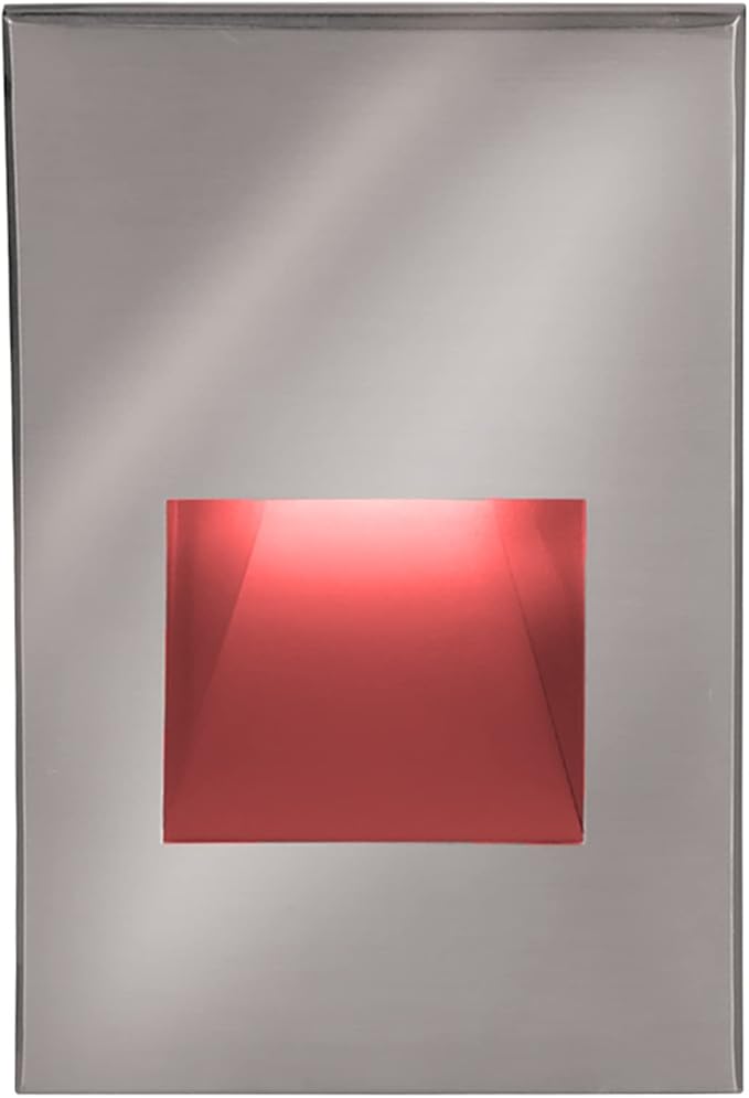 WAC Landscape Lighting, LEDme 120V LED Vertical Indoor and Outdoor Step and Wall Light Red in Stainless Steel