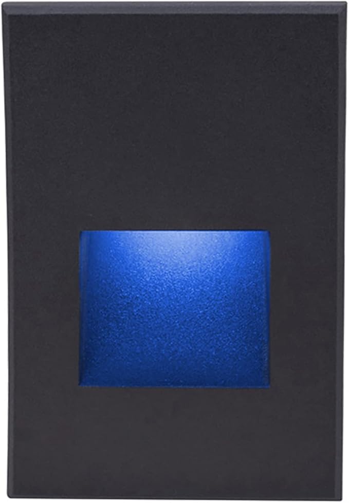 WAC Landscape Lighting, LEDme 120V LED Vertical Indoor and Outdoor Step and Wall Light Blue in Black