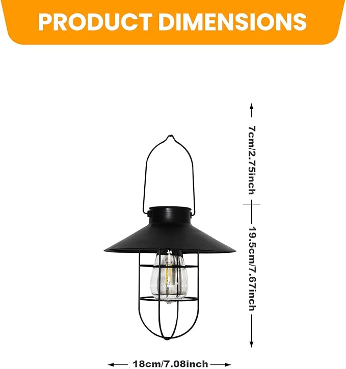 2 Pack ‌Solar Lanterns Outdoor Waterproof Ideal as Gifts for Women, Mothers and Wife.Vintage-Style Hanging Solar Lights Suitable for Outdoor Use in Yards, Patios, Backyards and Porches.