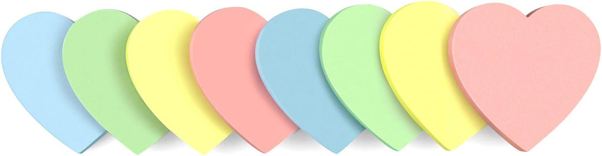 Heart Shape Sticky Notes 4 Color Pastel Colorful Sticky Pad 75 Sheets/Pad Self-Sticky Note Pads