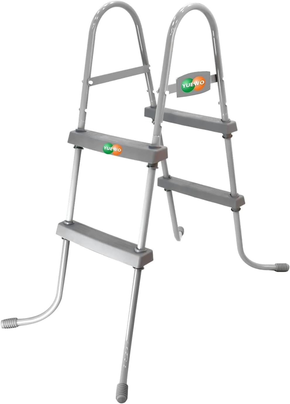 YUEWO 36" 2-Step Steel Frame Above Ground Swimming Pool Ladder with Non-Slip Plastic Steps for Entry and Exit System Swim Pools