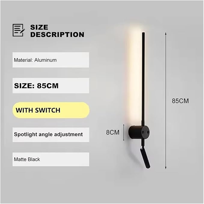 Minimalist Lines LED Wall Lamp Bedroom Decoration Indoor Living Room Fixture Black Wall Lights Stair Hallway Background Sconces,for Home Decor
