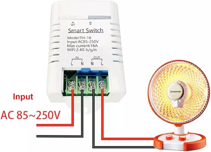 eWeLink Smart 16A Switch with Temperature and Humidity Monitoring, WiFi Thermostat Controller Compatible with Alexa Google Home (Temperature and Humidity)