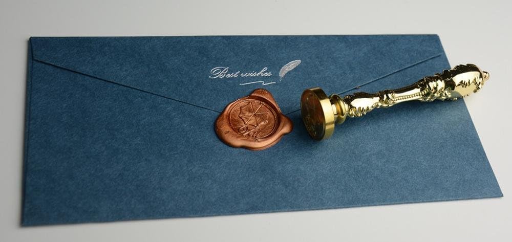MDLG Luxury Dragon Sealing Wax Seal Stamp Vintage Custom Picture Logo Monogram Wedding Invitations Wax Sealing Stamp Bronze Metal Peacock Handle Set